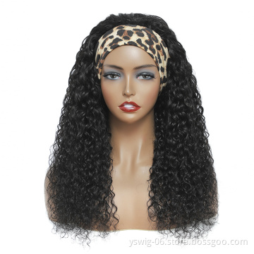 New Arrival Hot Selling Cuticle Aligned Human Hair Water Wave Headband Wigs Custom Bundle with Headband Wigs for Black Women